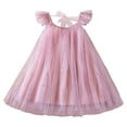 thumbnail image 3 of Tisuna Girls Summer Dress Toddler Sparkling Print Sleeveless Crew Neck Dresses Comfortable Soft Little Baby Girls Holiday School Party Casual Wear Pink Size 3-4 Years, 3 of 9