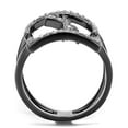 thumbnail image 3 of Womens Light Black Ring Anillo Para Mujer Stainless Steel Ring with AAA Grade CZ in Clear Constance, 3 of 4
