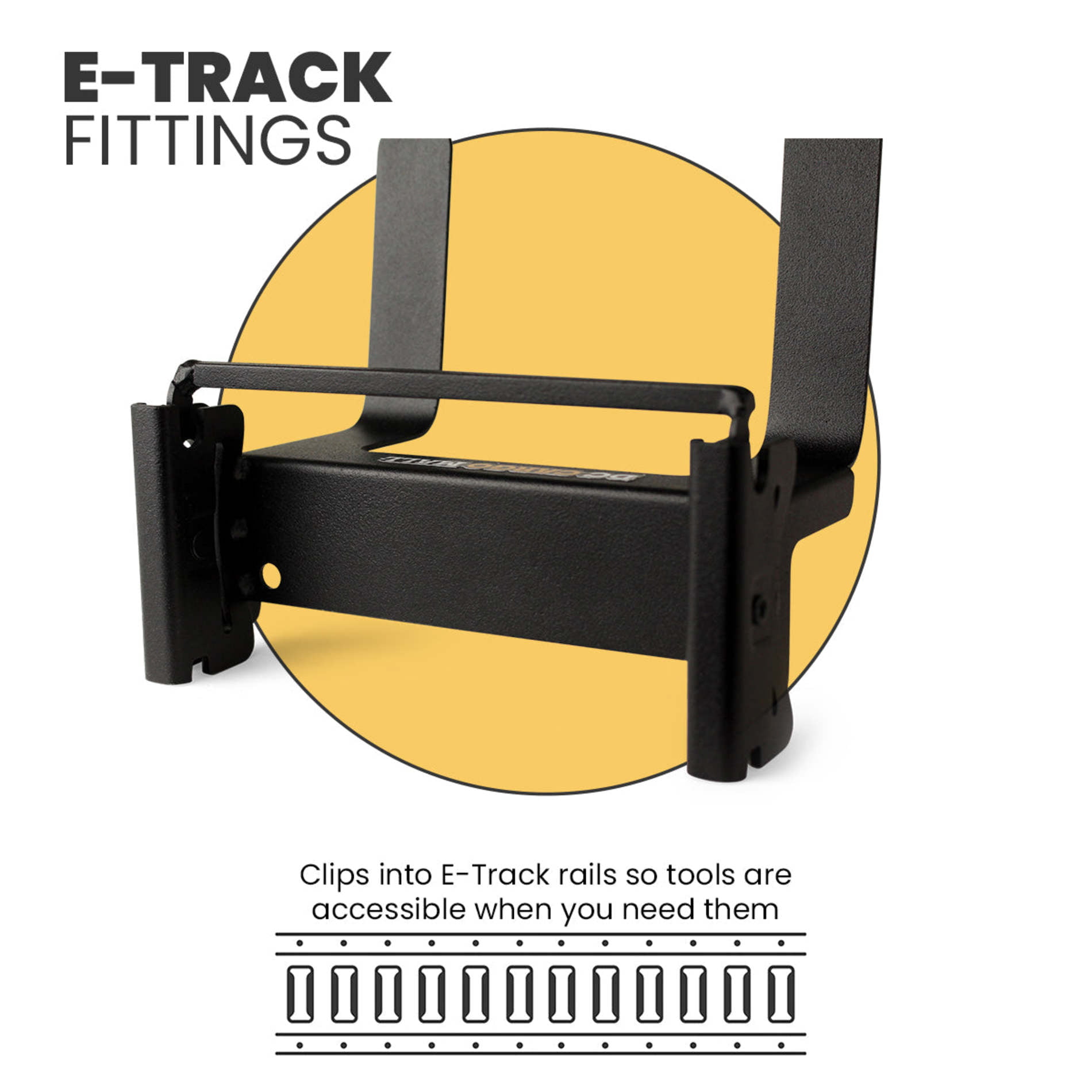 E-Track Steel JHook Tie-Down Accessory w/ E Track Spring Fitting  Attachment, 2 Inch Wide J Hook, Use as Hanger, Shelf Bracket, Support  Beams, for