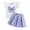 Purple, variant on Toddler Girls Outfits Casual Short Sleeved Shirts And Skirts Set for Kids Size 2-3T