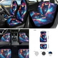 thumbnail image 2 of Jeiento Wolf 17 Pcs Seat Cover Full Sets, Front Rear Covers, Floor Mats, Steering Wheel Cover, Armrest Pad, Seat Belt Pads, Coaster - Universal Fit Car Interior Accessories Outer Space Planet, 2 of 8