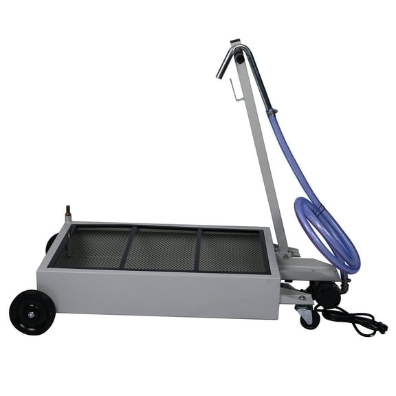 Pinypikaka 15 Gallon Oil Drain Tank With 110V Electric Pump Waste Oil Change Pan With Long T-Handle