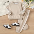 thumbnail image 2 of Caqnni Toddler Kids Baby Girl Fall Outfits Color Block Long Sleeve Sweatshirt Pullover Tops Pants Winter Clothes Sets Toddler Gift 3 6 12 18 24 Months 2T 3T Outfits,1-2 Years, 2 of 6