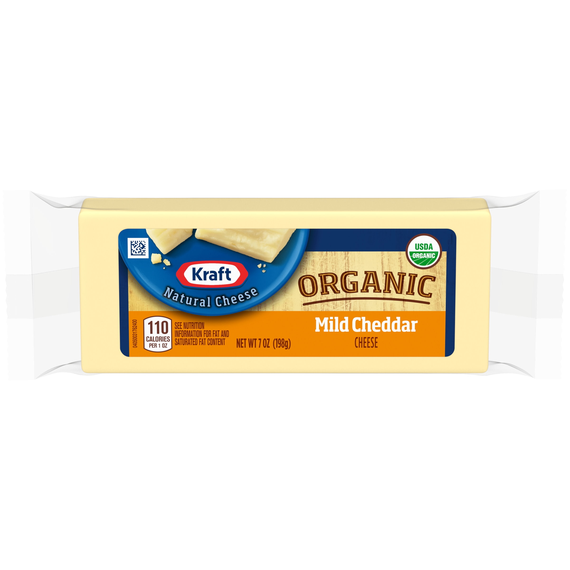 Kraft Organic Mild White Cheddar Cheese, 7 oz Block