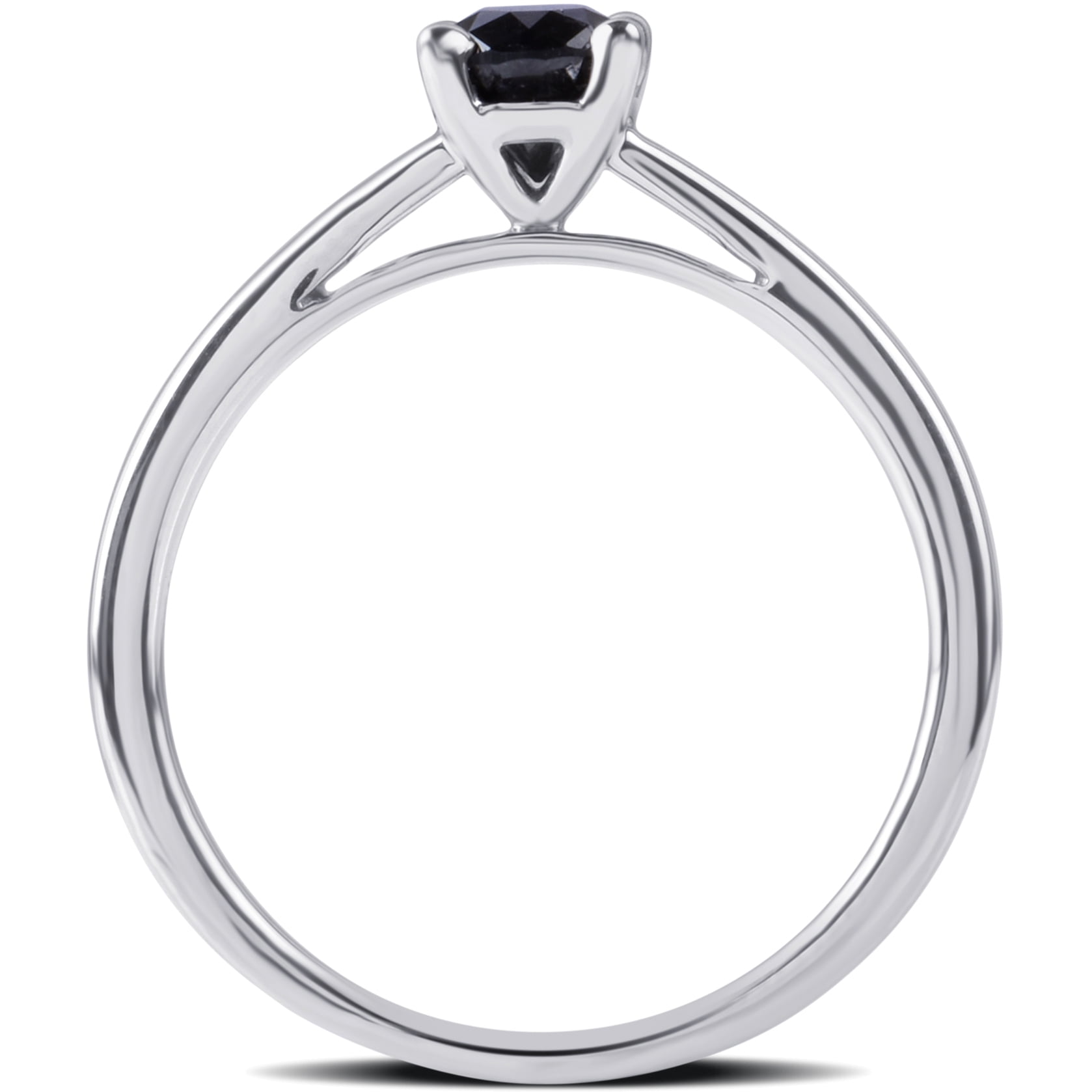 Arista 1/2 ct Black Diamond Solitaire Ring in Sterling Silver