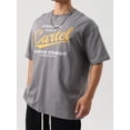 thumbnail image 4 of Yunliwuli Men’s Fashion T-Shirts Short Sleeve Round Neck Letter Print Loose Tops Casual Street T Shirts, 4 of 9