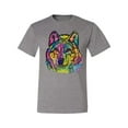 thumbnail image 3 of Colorful Majestic Neon Atric Wolf | Dean Russo Art Animal Lover Men's T-Shirt, Heather Grey, S, 3 of 5