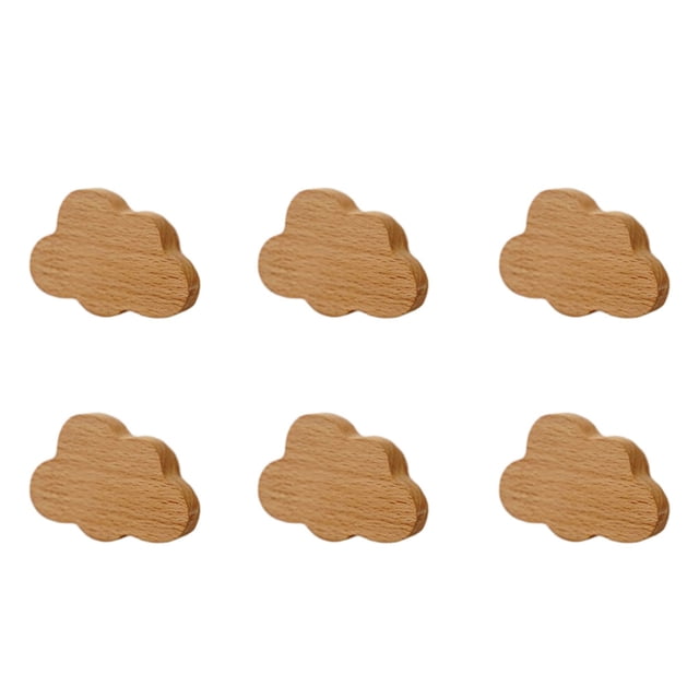 fastboy Wooden Pull Handle Versatile Style Easy To Install Wood Cabinet Knobs Set With Screws Stylish cloud 1Set