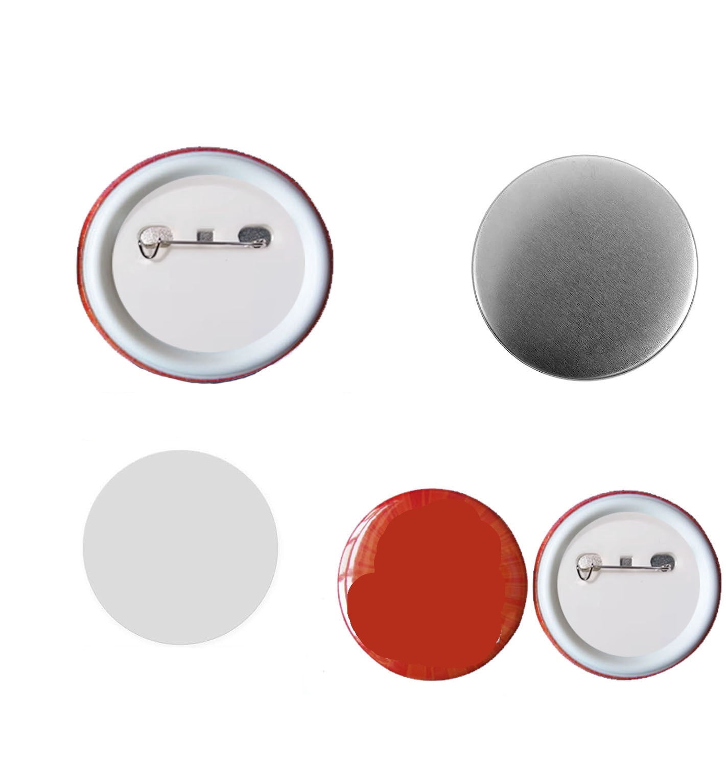 Blank Button Making Supplies 100PCS 25mm Round Badge Parts Plastic/Frosted Pin Badge Kit ,Beginner-Friendly