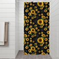 thumbnail image 2 of Sunflower Black Pattern Modern Waterproof Shower Curtain Set with 12 Hooks, Washable Decorative Bathroom Shower Curtain, 2 of 6