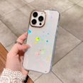 thumbnail image 3 of Compatible for iPhone 14 Pro Max Case Laser Polka Dot Pattern, Cute Glitter Bling Rainbow Holographic Clear Case for Women Girls Shockproof Camera Protective Back Cover Case - Polka Dot, 3 of 10