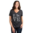 thumbnail image 2 of Love Rottweiler Women's Fashion Relaxed V-Neck T-Shirt Tee Charcoal Gray Large, 2 of 3