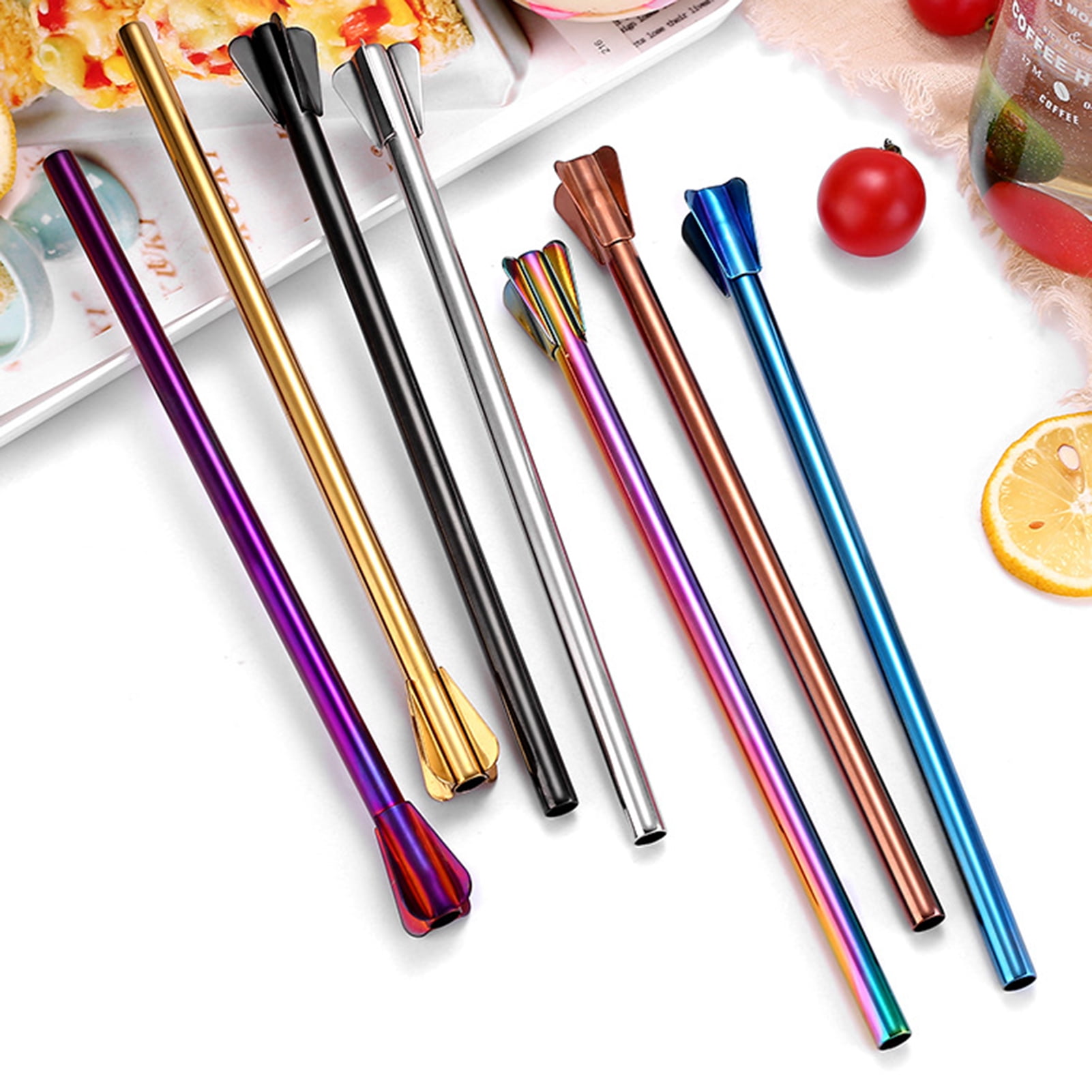 Vnanda 3Packs Metal Straws Reusable Stainless Steel Metal Straws Long