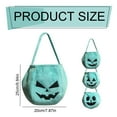 thumbnail image 3 of MOQIN Halloween Pumpkin Candy Bags for Kids, Trick or Treat, Reusable Pumpkin Buckets Trick or Treat Bags Holder Handbag for Kids Costume Party Favors Supplies, Light blue, 3 of 9