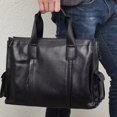 thumbnail image 2 of Bolso de mano de cuero genuino para hombre, bolso de negocios para hombre, bolso de piel de vaca con capas, bolso cruzado, maletín de negocios de gran capacidad, bolso para computadora, 2 of 5