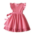 thumbnail image 4 of Zhuashum Girls Dresses 3-4 Years Crew Neck Sleeveless Solid Color Sundress Spring Summer Lovely Dress Fashion Daily Wears Pink, 4 of 9