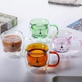 thumbnail image 2 of Bear Transparent Double Glass Glasses With Handles Double-Layer Household Heat Transfer Resistant Glassware Coffee Mug, 2 of 20