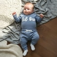 thumbnail image 2 of Enyan Little Brother Matching Outfits Newborn Baby Boy Sweatshirt Pants Set 2Pcs Fall Winter Clothes（Size 0-1 Months）, 2 of 7