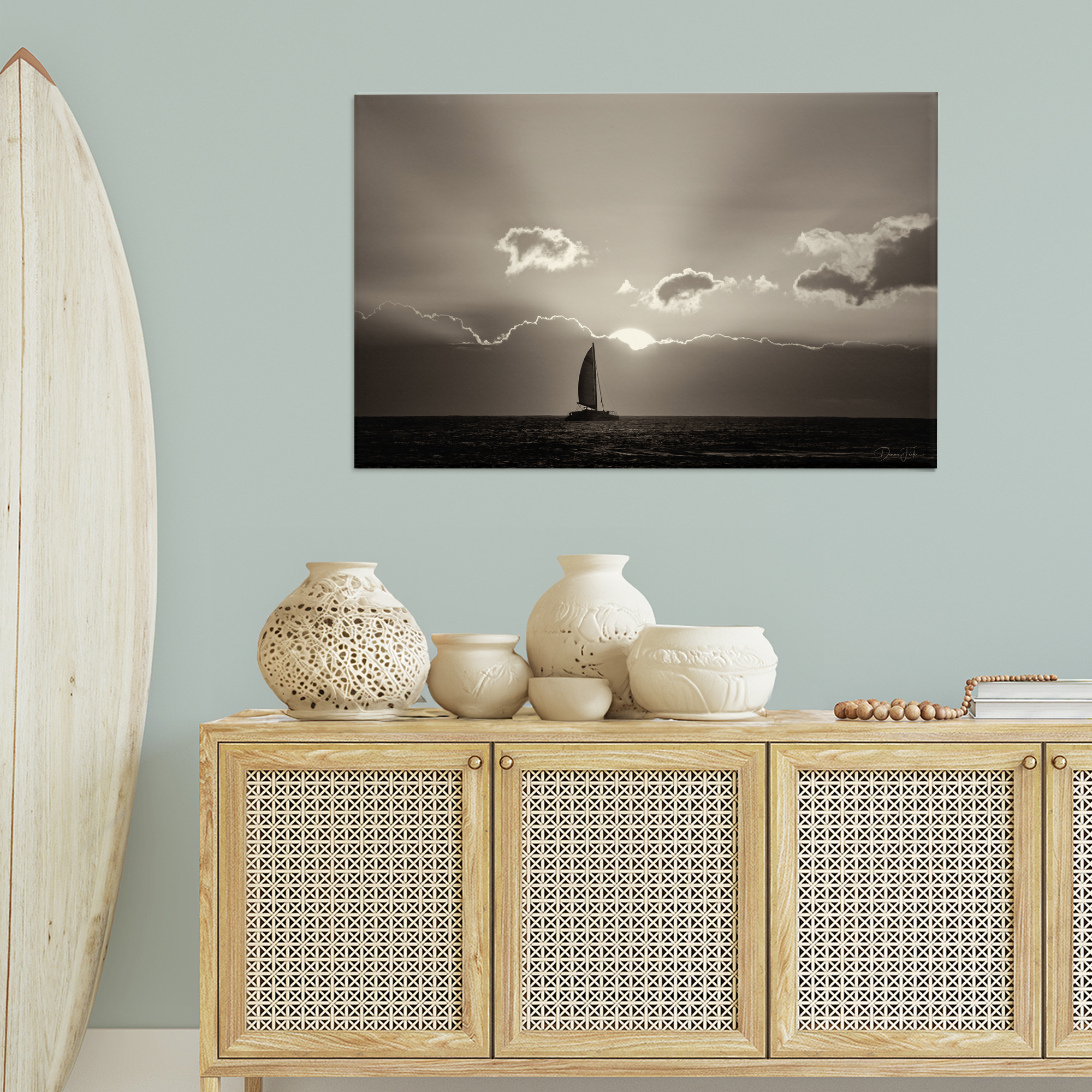 Stupell Industries Sun Peeking Over Boat Landscape & Nature Photography Wrapped Canvas Art Print Wall Art, 45 x 30