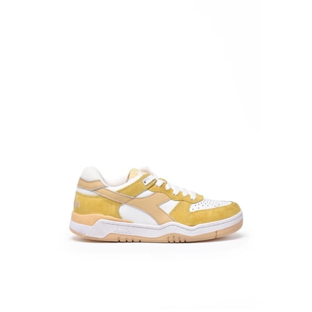 Diadora Heritage White Yellow Leather B.560 Sneakers Brown (Women's)
