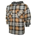 thumbnail image 5 of Men's Plaid Flannel Hoodie Heavy Full Zip Up Long Sleeve Warm Hooded Jacket, Green/Black/Grey, S, 5 of 5
