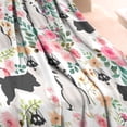 thumbnail image 3 of Husky Dog Flower Floral Blanket,Comfortable Soft Flannel Throw Blanket,All Season,Warm Lightweight Blankets for Sofa Bed Couch Living Room Chair,30"x40", 3 of 4
