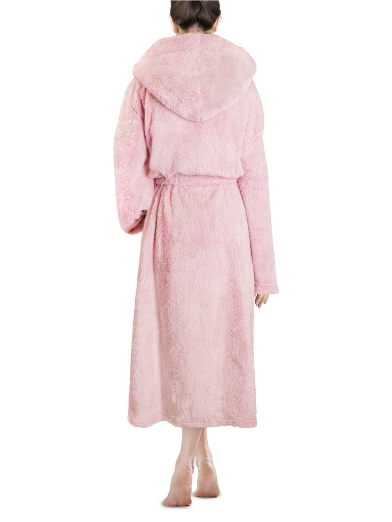 sherpa dressing gown ladies Women's Sherpa Fluffy Robe with Hood