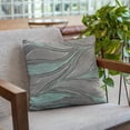 thumbnail image 6 of Plutus Brands Blue Plutus Leafs Floral Luxury Throw Pillow 18 in x 18in, Double Sided 18" x 18", 6 of 8