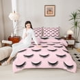 thumbnail image 4 of Castle Fairy Elegant Glitter Eyelash Bedding Comforter Set 2pcs for Teens Girls,Bling Makeup Twin Comforter Sets Microfiber,Black Pink Breathable Bedding Set,Breathable Home Decor,Reversible, 4 of 8