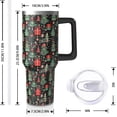 thumbnail image 2 of Halloween Pumpkin Face 40 Oz Tumbler With Handle and Straw, Stainless Steel Double Walled Vacuum Insulated Cup, Holiday Gifts for Women Men, 2 of 6