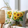 thumbnail image 7 of Spring Summer Yellow Flowers Throw Pillow Covers 18X18 Inches Set of 2 Sunflowers with Green Leaves Mason Jar Pillowcase Soft Square Summer Cushion Covers for Home Sofa Patio Bedroom, 7 of 7