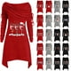 thumbnail image 3 of Vestido de manga larga para mujer Bufanda Cuello Vestido estampado de Navidad Vestido casual Fridja  NMB192, 3 of 3
