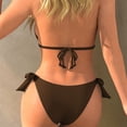 thumbnail image 4 of QUNYINEY High Waisted Bikinis for Women Triangle Brown 2 Piece Swimwear Tie Side String Women Swimsuit Sets, 4 of 5