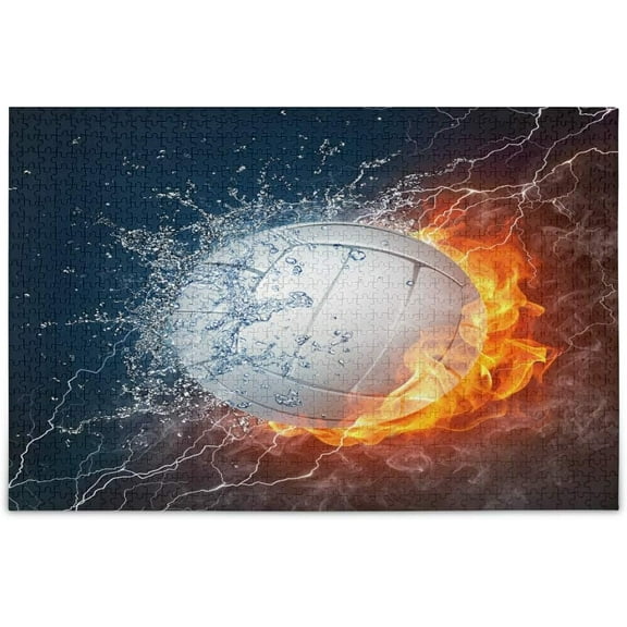 Water Fire Sport Volleyball Jigsaw Puzzles for Adults300 Pieces Educational Puzzle Games Toys for Families Teenagers