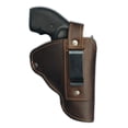 thumbnail image 3 of Barsony Left Hand Draw Brown Leather Outside the Waistband Gun Holster Size 2 Charter Arms Rossi Ruger LCR S&W  .22 .38 .357 Revolvers, 3 of 4