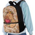 thumbnail image 4 of Jeiento Cute Capybara Backpack for Girls Boys 8-10 10-12 School Bag Elementary School Bookbag Back Pack Purse Kindergarten Book Bags Rucksack Kids Bagpack Daypack, 4 of 6