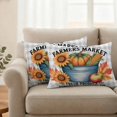 thumbnail image 2 of Fall Pumpkins Outdoor Waterproof Pillow Covers, Thanksgiving Sunflowers Autumn Corn Rustic Plaid Decorative Rectangle Throw Pillowcase Sofa Cushion Sham for Patio/Couch/Chair, 20"x12" 2 Pack, 2 of 8