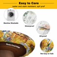 thumbnail image 3 of Elastic Fitted Round Tablecloth, Sunflowers Waterproof Stretch Table Cover for 55"-60" Tables, Floral Green Leaves Bees Watercolor Wooden Washable Outdoor Tablecloths for Patio, Picnic, Camping, 3 of 9