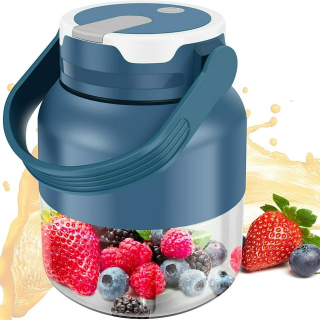 YOPTOP Portable Blender USB Rechargeable Blender Juicer Cup with 8 Stainless Steel Blades Efficient Personal Size Blender Fruit Mixer Smoothies Blender 500ml with Overload Protection for Home Of,blue