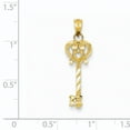 thumbnail image 2 of 14K Yellow Gold Diamond Cut Key Pendant, 2 of 2