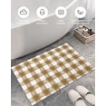 thumbnail image 5 of Farmhouse Plush Shag Bath Rugs Modern Khaki White Buffalo Checker Soft Fluffy Floor Doormat Carpet,Non-Slip Door Mats for Living Room Bedroom Kitchen Entryway Watercolor Plaid, 5 of 6