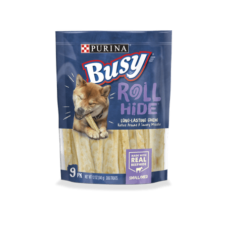 - Purina Busy Rawhide Small/Medium Breed Dog Bones; Rollhide - 9 ct. Pouch