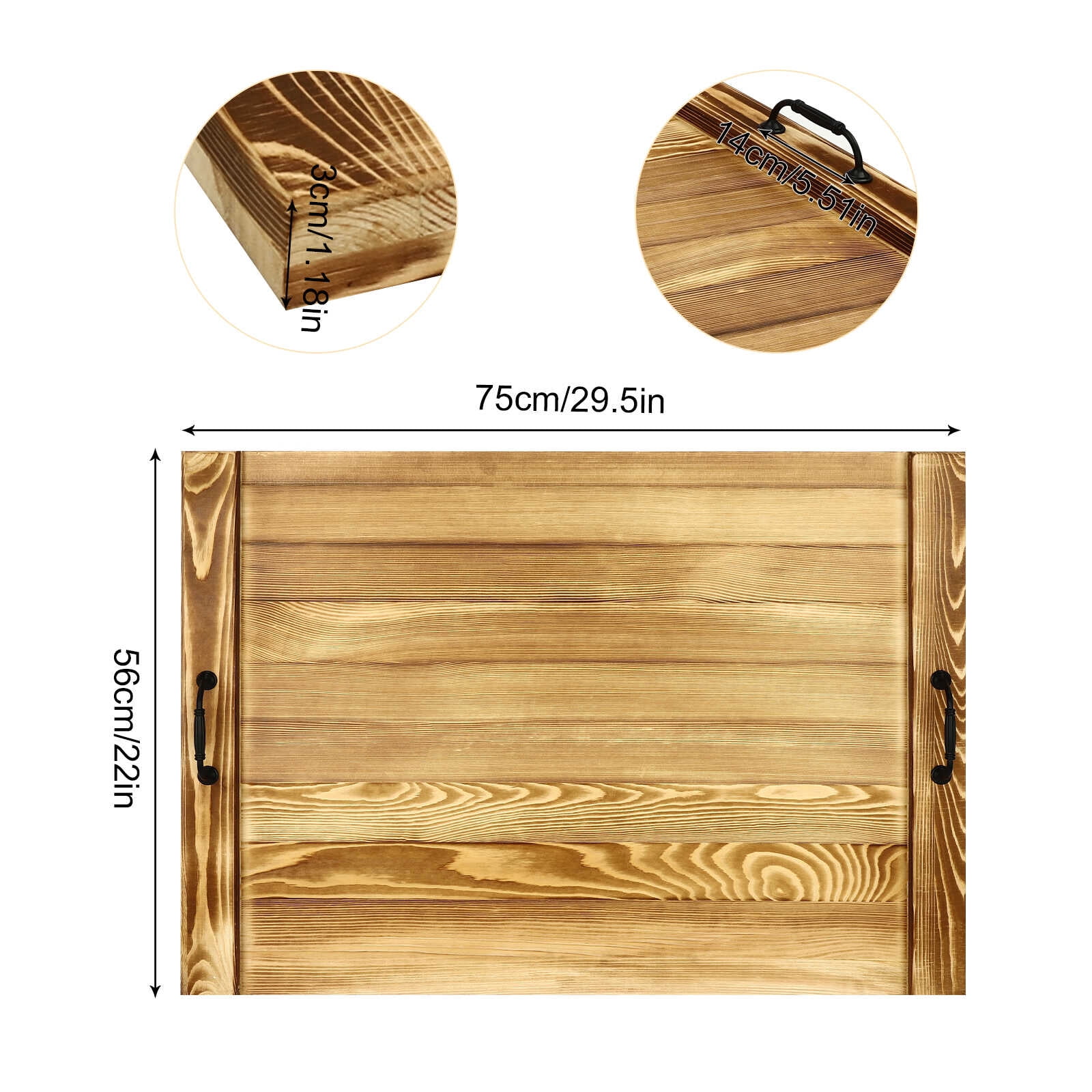 Loyalheartdy Noodle Board Wood Stove Cover Top Cover Multifunctional Chopping Board Serving Tray with 2 Handles for Electric Gas Stove Top 30 x 22 In
