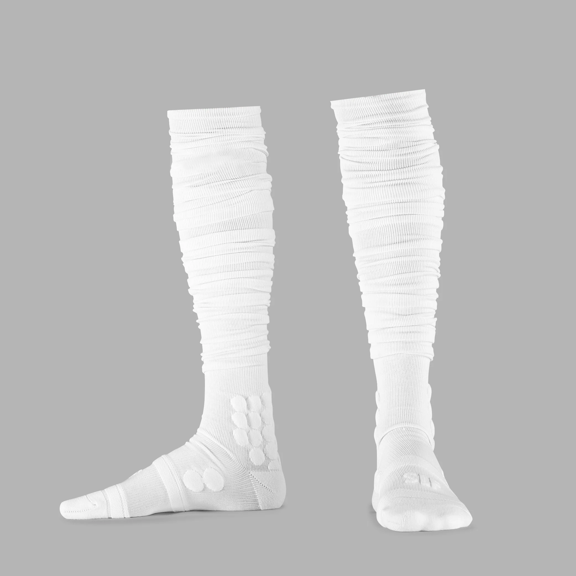 White Football Padded Long Socks