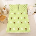 thumbnail image 2 of jejeloiu Cartoon Floral Blossom Full Size Sheets,Green Cute Avocado Bed Sheets For Girls Women 4-Piece, 2 of 6