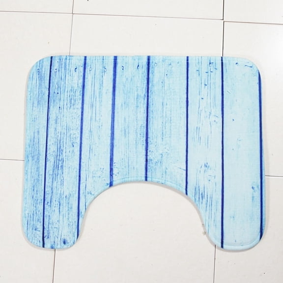 FUTUREORYY Blue Bathroom Rug Set with Non-Slip Backing, High Absorbency, Ideal for Toilet Floor and Bath Area