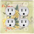thumbnail image 1 of Metal Light Switch Plate Cover Floral Nature Postcard Newspaper Damask Green FLW092, 1 of 13