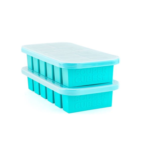 Souper Cubes 1/2 Cup Silicone Freezer Tray with Lid, Silicone Soup Freezer Mold, Perfect for Storing Sauce, Smoothies, Rice and More