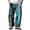 Light Blue, variant on Elasticated Waist Trousers for Men Retro Pants Cotton Casual Joggers Vintage Printed Trouser Stretch Golf Running Jogging Bottoms Regular Fit Sweatpants S-5XL