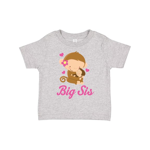 Inktastic Big Sis Monkeys Girls Toddler T-Shirt